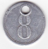 Jeton Iuliu Cure &ndash; valoarea 8 &ndash; Arad &ndash; piesa veche de colectie