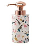 Dozator de sapun Autumnlife Terrazzo, ceramica, multicolor, 8.5 x 8.5 x 19.2 cm