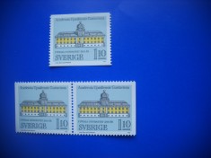 HOPCT TIMBRE SUEDIA MNH 1058 UNIVERSITATEA UPPSALA -3 VALORI 1977-NESTAMPILAT