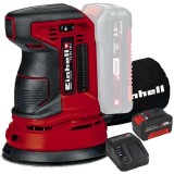 Einhell TE-RS 18 Li PXC + Starter Kit - Slefuitor cu excentric 125 mm + Set 1 acumulator si incarcator Li-Ion 18 V 4 Ah