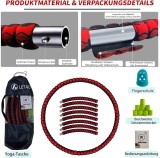 Cerc hula hoop Letao pentru adulti,cadru metalic, spuma, diametru 95 cm