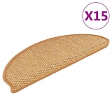 vidaXL Covorașe scări autoadezive, 15 buc. portocaliu 65x21x4cm, sisal 326877
