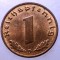 2.578 GERMANIA WWII 1 REICHSPFENNIG 1939 D XF/AUNC