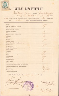 HST A1834 Certificat școlar 1894 Oravița foto