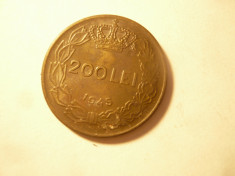 Moneda 200 Lei 1945 Mihai I ,bronz , cal.F.Buna foto