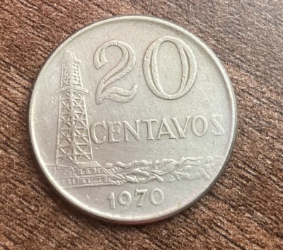 C50 - Moneda foarte veche - Brazilia - 20 centavos - 1970 foto