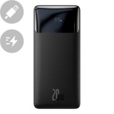 POWER BANK Baseus Bipow, 10000mAh, 20W, 2 x USB; 1 x USB Type-C, digital display pt. status baterie, total 3A, negru, &quot;PPBD050301&quot; (timbru verde 0.98