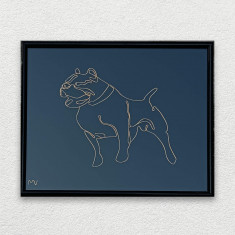 Tablou caine Bulldog, 18×24 cm