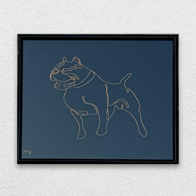 Tablou caine Bulldog, 18&amp;times;24 cm foto