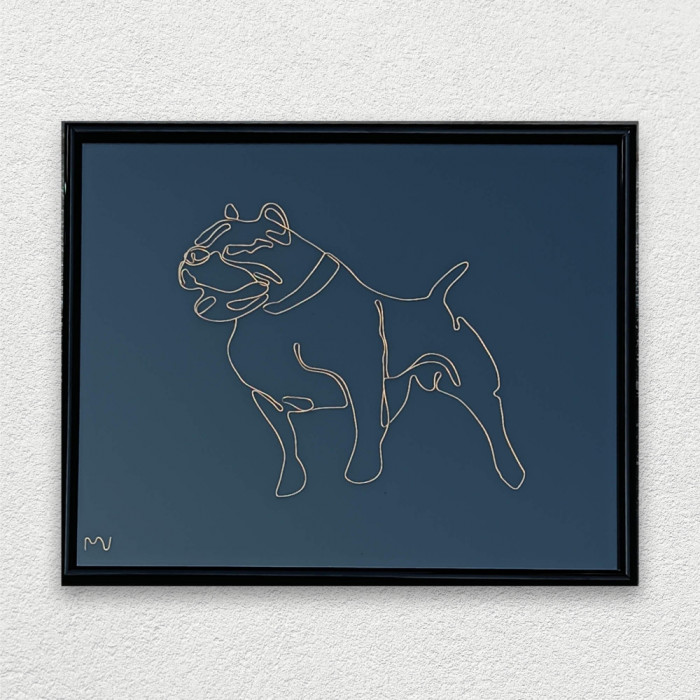 Tablou caine Bulldog, 18&times;24 cm