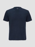 Tricou bărbați big size cu decolteu la baza g&acirc;tului și logo, din bumbac, Bleumarin &icirc;nchis, 2XL