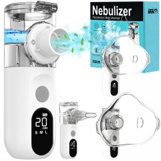 Aparat Aerosoli Profesional Linomag&reg;, Masca Copii si Adulti, Mustiuc Inhalare, 3 Moduri, Tehnologie Mesh, Particule 3.5&micro;m, Autocuratare, Timer, Portab