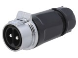Mufă Circulară 28mm, 2 Pini, Aurită, 50A