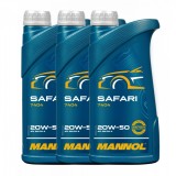 Pachet 3 litri Ulei Motor MANNOL Safari 20W50 - Semi-Sintetic, Protectie Motoare Uzate Conditii Dificile