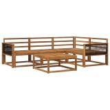 vidaXL Set de canapele de exterior 5 pcs natural Lemn Solid de Acacia 3382542