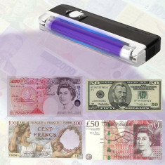 Tester UV 4W portabil, pentru bancnote si documente, 16 cm foto
