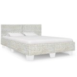 Cumpara ieftin Cadru de pat, gri, 160 x 200 cm, ratan natural
