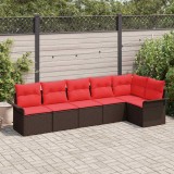 vidaXL Set de canapele pentru grădină 6 pcs Maro poliratan 3354053
