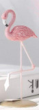 Figurina decorativa Flamingo, metalic, roz, 18 cm, Oem