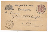 Germany Bayern 1887 Old postcard stationery Neumarkt to Coln D.767