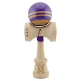 Jucarie de indemanare din lemn, Kendama X, Flippy, Rainbow, King Size V3, Super Sticky, 18 cm, Indigo, Maro