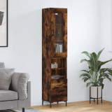 VidaXL Dulap &icirc;nalt, stejar fumuriu, 34,5x34x180 cm, lemn prelucrat