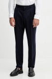 BOSS pantaloni de l&acirc;nă culoarea bleumarin, mulată, 50551594