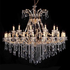 Candelabru sticla transparenta, fier auriu &Oslash; 165x150 cm