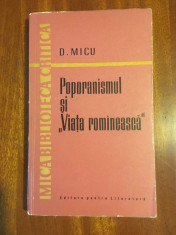 D. Micu - POPORANISMUL si VIATA ROMANEASCA (1961 - Ca noua!) foto