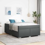 Cumpara ieftin Cadru de pat cu saltea Gri inchis 160 x 200 cm tesatura