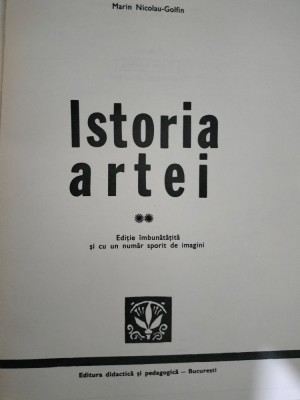 Istoria artei vol 2-Marin Nicolau Golfin foto