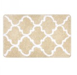 Covor de baie Yumcute, textil, bej/alb, 50 x 80 cm