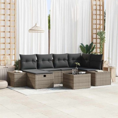 vidaXL Set de canapele pentru grădină 7 pcs Gri 55 x 62 x 69 cm 3360720 foto