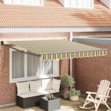 vidaXL Copertină Retractabilă Verde și Galben, 350 x 250 cm