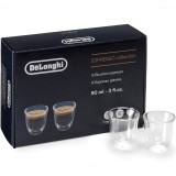Set 6 pahare espresso De&amp;#039;Longhi Essential Collection, 6x90ml, Sticla termorezistenta, Transparente, Perete dublu