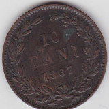 Romania 10 BANI 1867, Cupru (arama)
