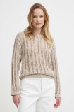 Sisley pulover femei, culoarea bej, light