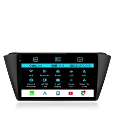 Navigatie Dedicata Skoda Fabia (2014-2019), Incell 9Inch, 6Gb Ram, 128Gb Stocare, Carplay