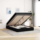 VidaXL Cadru de pat otoman cu saltea țesătură neagră 140x190cm 3311108