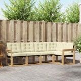 vidaXL Set de canapele de exterior cu pernă 5 pcs Alb și crem 3389468