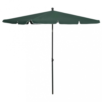 Umbrelă de grădină cu st&amp;acirc;lp, verde, 210x140 cm foto