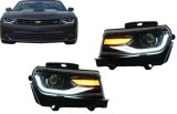 Faruri LED DRL pentru Chevrolet Camaro 2014-2015 cu semnal dinamic, look 2016+