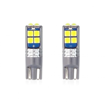 Set becuri auto cu LED CANBUS T10 W5W 10 SMD Alb 12/24V AVX-AM02447 foto