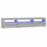 Cumpara ieftin Comoda TV cu lumini LED, gri sonoma, 195x35x40 cm