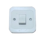 Buton sonerie aplicat ST 220V alb, 80x80x20 mm pentru montaj pe tencuiala