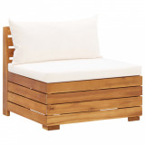 Canapea mijloc modulara cu perne, 1 buc., lemn masiv de acacia GartenMobel Dekor, vidaXL