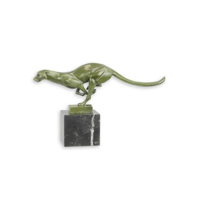 Puma - statueta din bronz pe soclu din marmura BE-32 foto