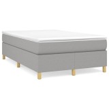 Gossi pat box spring cu saltea, gri deschis, 120x190 cm, textil