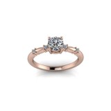 Inel de dama din aur roze 14K, piatra zirconiu - 57