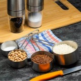 Set 4 ustensile de bucatarie pentru masurat, din inox, 60, 80, 125, 250 ml, Kinghoff